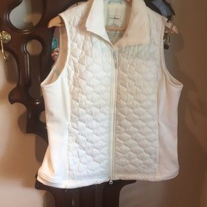 L L Bean white quilted vest